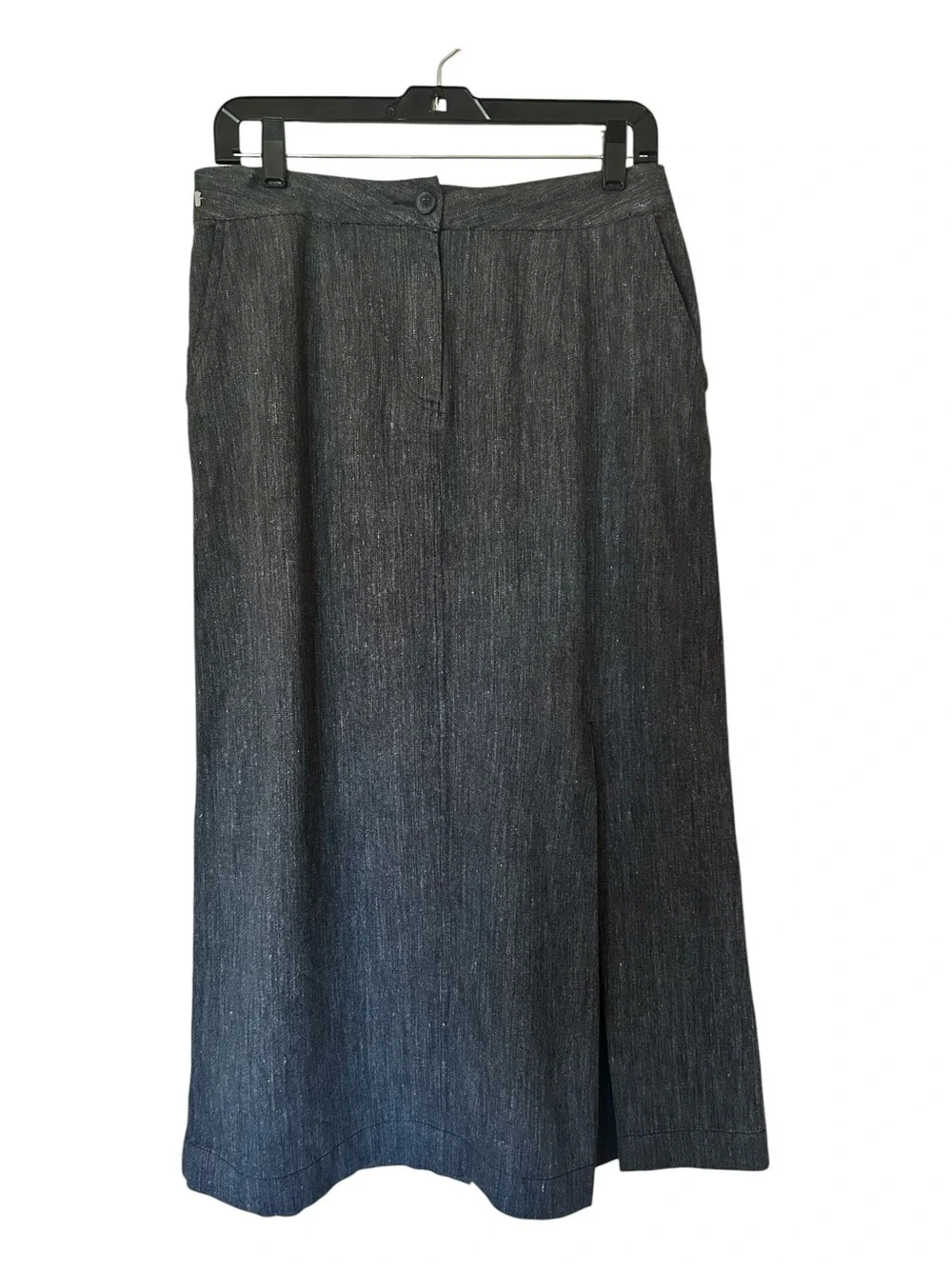 Women’s POETRY Textured Linen Wool Midi Skirt